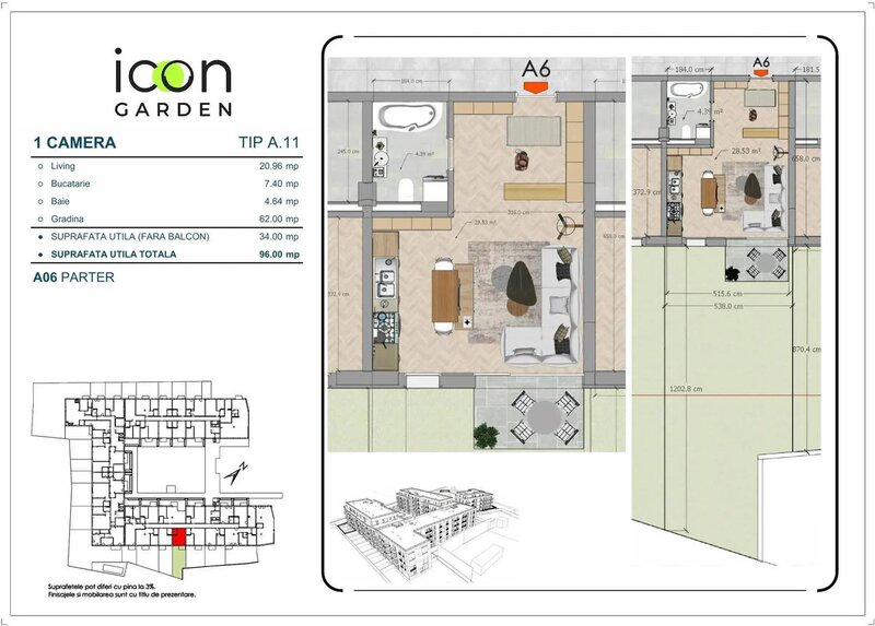 ICON Garden, garsoniera de vanzare.